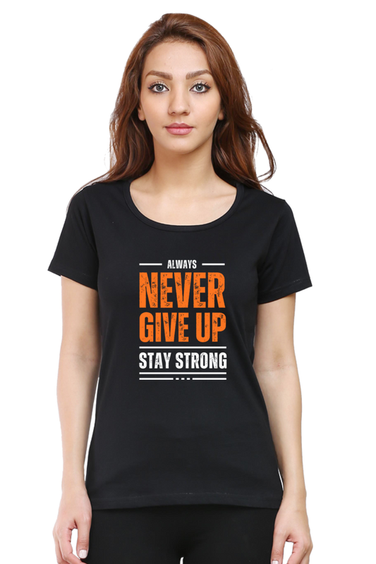 Round Neck Classic T Shirt - Never Give Up